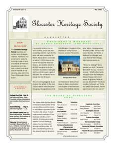 Volume 40, issue 2   May 2007 Glocester Heritage Society N