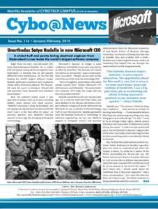 Monthly Newsletter of CYBOTECH CAMPUS (A Unit of Anwesha)  Cybo@News Issue No. 116 • January-February, 2014 administration from the Wisconsin University of and Booth School of Business (Chicago