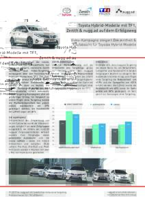 Toyota Hybrid-Modelle mit TF1, Zenith & nugg.ad auf dem Erfolgsweg Video-Kampagne steigert Bekanntheit & Kaufabsicht für Toyotas Hybrid-Modelle  Um die Bekanntheit der neuen,