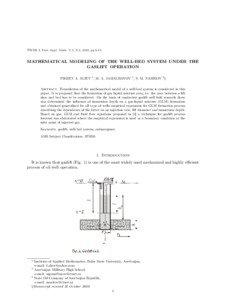 TWMS J. Pure Appl. Math. V.1, N.1, 2010, pp[removed]MATHEMATICAL MODELING OF THE WELL-BED SYSTEM UNDER THE