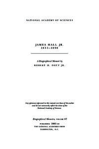 N AT I O N A L A C A D E M Y O F S C I E N C E S  JAMES HALL JR. 1811–1898  A Biographical Memoir by