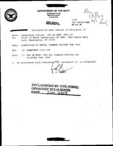 DEPARTMENT OF THE NAVY USS DE WERT (FFG 45) FLEET POST OFFICE AA[removed]
