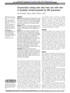 Downloaded from http://sti.bmj.com/ on June 17, Published by group.bmj.com  STI Online First, published on June 30, 2010 asstiBehaviour  Circumcision among men who have sex with men