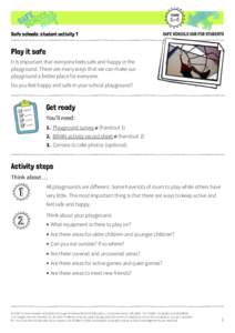 Play it safe student activity