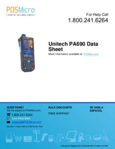 For Help Call[removed]Unitech PA690 Data Sheet