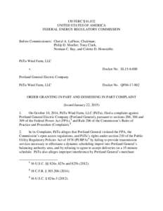 150 FERC ¶ 61,032 UNITED STATES OF AMERICA FEDERAL ENERGY REGULATORY COMMISSION Before Commissioners: Cheryl A. LaFleur, Chairman; Philip D. Moeller, Tony Clark,