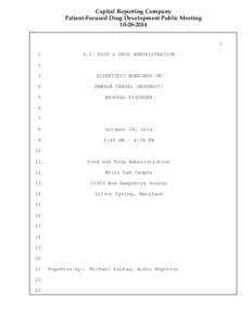 Day 2 Transcript: Patient-Focused Drug Development Public Meeting and Scientific workshop on Female Sexual Dysfunction