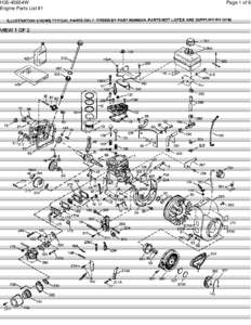 H35-45654W Engine Parts List #1 Page 1 of 6  H35-45654W