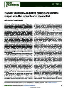 Natural variability, radiative forcing and climate response in the recent hiatus reconciled