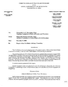 COMMITTEE ON RULES OF PRACTICE AND PROCEDURE OF THE JUDICIAL CONFERENCE OF THE UNITED STATES WASHINGTON, D.C[removed]CHAIRS OF ADVISORY COMMITTEES