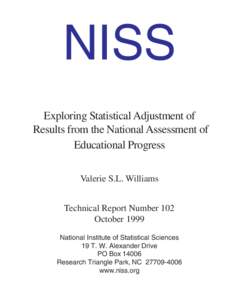 Exploring Statistical Adjustment of Results from the National Assessment of Educational Progress
