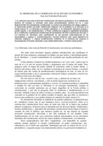 EL PROBLEMA DE LA SOBERANIA EN EL ESTADO AUTONOMICO Juan José Solozábal Echavarría I. La soberanía como tema de Derecho Constitucional: advertencias preliminares. II. La delimitación histórica del concepto: la sobe