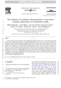 Chemical elements / Dietary minerals / Reducing agents / Chemical oceanography / Isotopes of carbon / Isotope analysis / Total boron / Foraminifera / Calcium / Chemistry / Matter / Boron