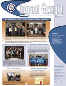 July 2009 Newsletter MAJOR GENERAL (RET.) JAMES E. DONALD AND PROBATION STAFF ARE HONORED In this Issue:  The Board of Corrections and Commissioner Owens presented Major General (ret.) James E. Donald with a Board Resolu