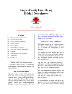 Douglas County Law Library  E-Mail Newsletter Vol. 5, No. 6; June 2008