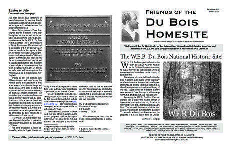 Massachusetts / Pan-Africanism / Reconstruction / W. E. B. Du Bois / Wilberforce University / W.E.B. Du Bois Boyhood Homesite / University of Massachusetts Amherst / The Crisis / National Association for the Advancement of Colored People / Great Barrington /  Massachusetts / United States