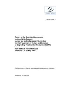 Copy of the letter transmitting the CPT’s report