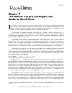 Vice Presidents of the United States / Federalism in the United States / Randolph family of Virginia / Alien and Sedition Acts / Presidency of John Adams / John Adams / Kentucky and Virginia Resolutions / James Madison / Freedom of speech in the United States / Politics of the United States / United States / Sedition
