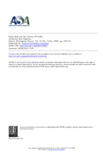 Social Skill and the Theory of Fields Author(s): Neil Fligstein Source: Sociological Theory, Vol. 19, No. 2 (Jul., 2001), pp[removed]Published by: American Sociological Association Stable URL: http://www.jstor.org/stabl