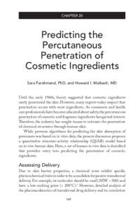 Chapter 20  Predicting the Percutaneous Penetration of Cosmetic Ingredients