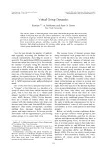 Group Dynamics: Theory, Research, and Practice 2002, Vol. 6, No. 1, 116 –127 Copyright 2002 by the Educational Publishing Foundation/$5.00 DOI: 