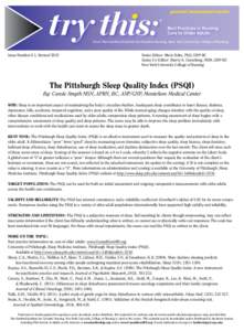 general assessment series Best Practices in Nursing Care to Older Adults From The Hartford Institute for Geriatric Nursing, New York University, College of Nursing  Issue Number 6.1, Revised 2012