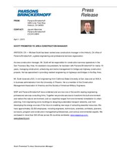 Press Release FROM: Parsons Brinckerhoff 3260 Lone Tree Way