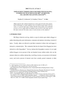 Termination of employment / Economy / Business / Employment / Public liability / Labour relations / At-will employment / Human resource management / United States labor law / Blog / Ellen Simonetti / Just cause