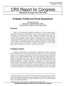 Al Qaeda: Profile and Threat Assessment
