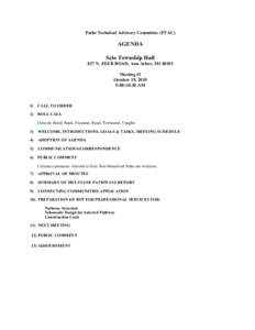 Paths Technical Advisory Committee (PTAC)  AGENDA Scio Township Hall 827 N. ZEEB ROAD, Ann Arbor, MI[removed]Meeting #1