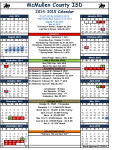 McMullen County ISD[removed]Calendar S July, 2014 M T W T