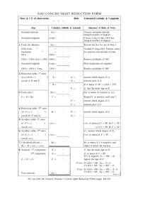 NAO CONCISE SIGHT REDUCTION FORM Date & UT of observation Body h