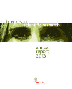 integrity in scientific research annual report 2013