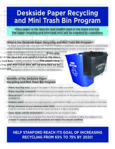 Waste management / Recycling / Water conservation / Natural environment / Waste containers / Recycling bin / Municipal solid waste / Glass recycling / Paper recycling / Waste collection / Kerbside collection / San Francisco Mandatory Recycling and Composting Ordinance
