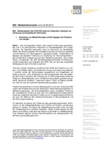 BID - Medieninformation vomBID: Wahlprogramm der CDU/CSU setzt auf integrierte Lösungen zur Sicherung von bezahlbarem Wohnraum   Deckelung von Mieterhöhungen schafft dagegen die Probleme