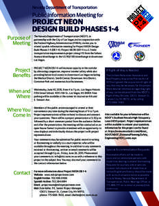 Nevada Department of Transportation  Public Information Meeting for PROJECT NEON DESIGN BUILD PHASES 1-4