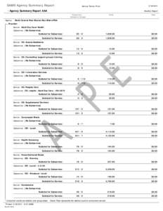 SAMS Agency Summary Report - Agency Summary Report AAA Service Period: From ____--_____________to__________________________