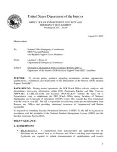 Management / Firefighting in the United States / Disaster preparedness / United States Department of Homeland Security / Incident Command System / National Incident Management System / Incident commander / Staff / Emergency service / Emergency management / Incident management / Public safety