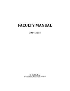 FACULTY MANUAL[removed]St. Olaf College Northfield, Minnesota 55057