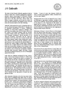 RES Newsletter, July 2006, no.132  J K Galbraith