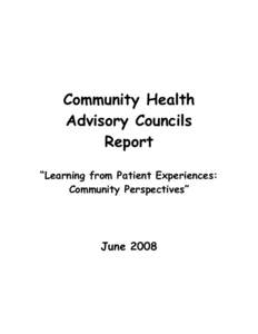 Learning from Patient Experiences: Community Perspectives