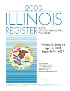 Volume 27 Issue 14 April 4, 2003 Pages[removed] TABLE OF CONTENTS April 04, 2003 Volume 27, Issue 14