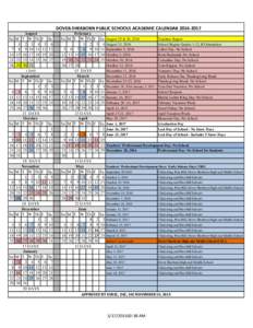 DOVER-SHERBORN PUBLIC SCHOOLS ACADEMIC CALENDARSu M22