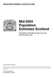 REGISTRAR GENERAL FOR SCOTLAND  Mid-2004