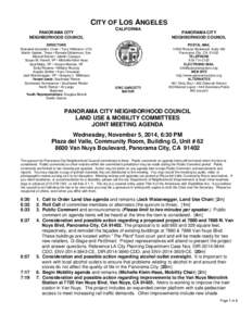 CITY OF LOS ANGELES PANORAMA CITY NEIGHBORHOOD COUNCIL DIRECTORS Dianabel Gonzalez, Chair • Tony Wilkinson, VCh Martin Geisler, Treas • Pamela Gibberman, Sec