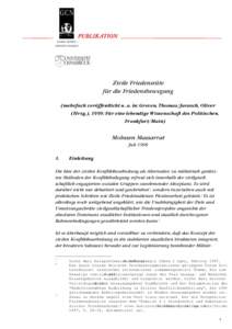 Zivile Friedensräte für die Friedensbewegung (mehrfach veröffentlicht u. a. in: Greven, Thomas/Jarasch, Oliver (Hrsg.), 1999: Für eine lebendige Wissenschaft des Politischen, Frankfurt/Main)