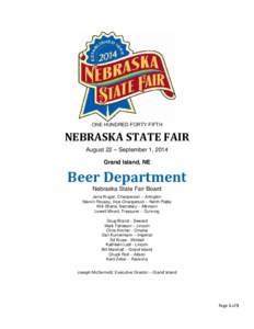 ONE HUNDRED FORTY FIFTH  NEBRASKA STATE FAIR August 22 – September 1, 2014 Grand Island, NE