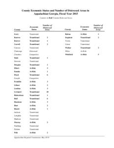 County Economic Status and Distressed Areas in Appalachian Georgia, Fiscal Year[removed]PDF: 500 KB)