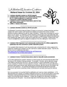 LISTSERV / Terminology / Internet / Computing / Aquatic ecology / Wetland / Louisiana