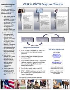 CASY & MSCCN Program Services Fact Sheet What’s missing in military employment? Four critical components to a